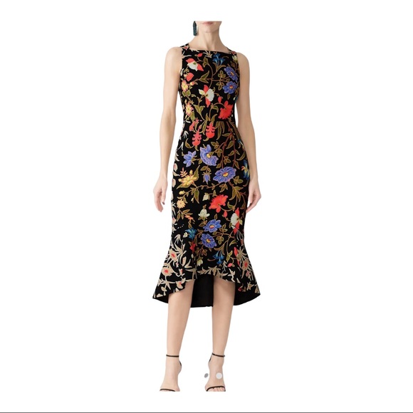 Peter Pilotto Dresses & Skirts - Peter Pilotto Kia Floral Frill Midi Sheath Dress US 6